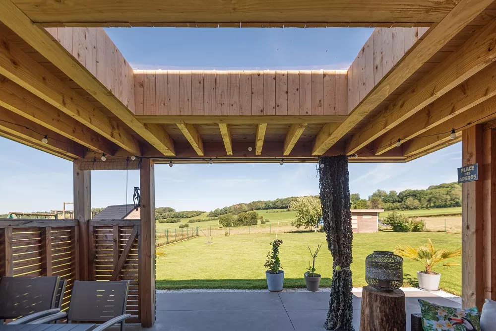 Couverture de terrasse en bois 