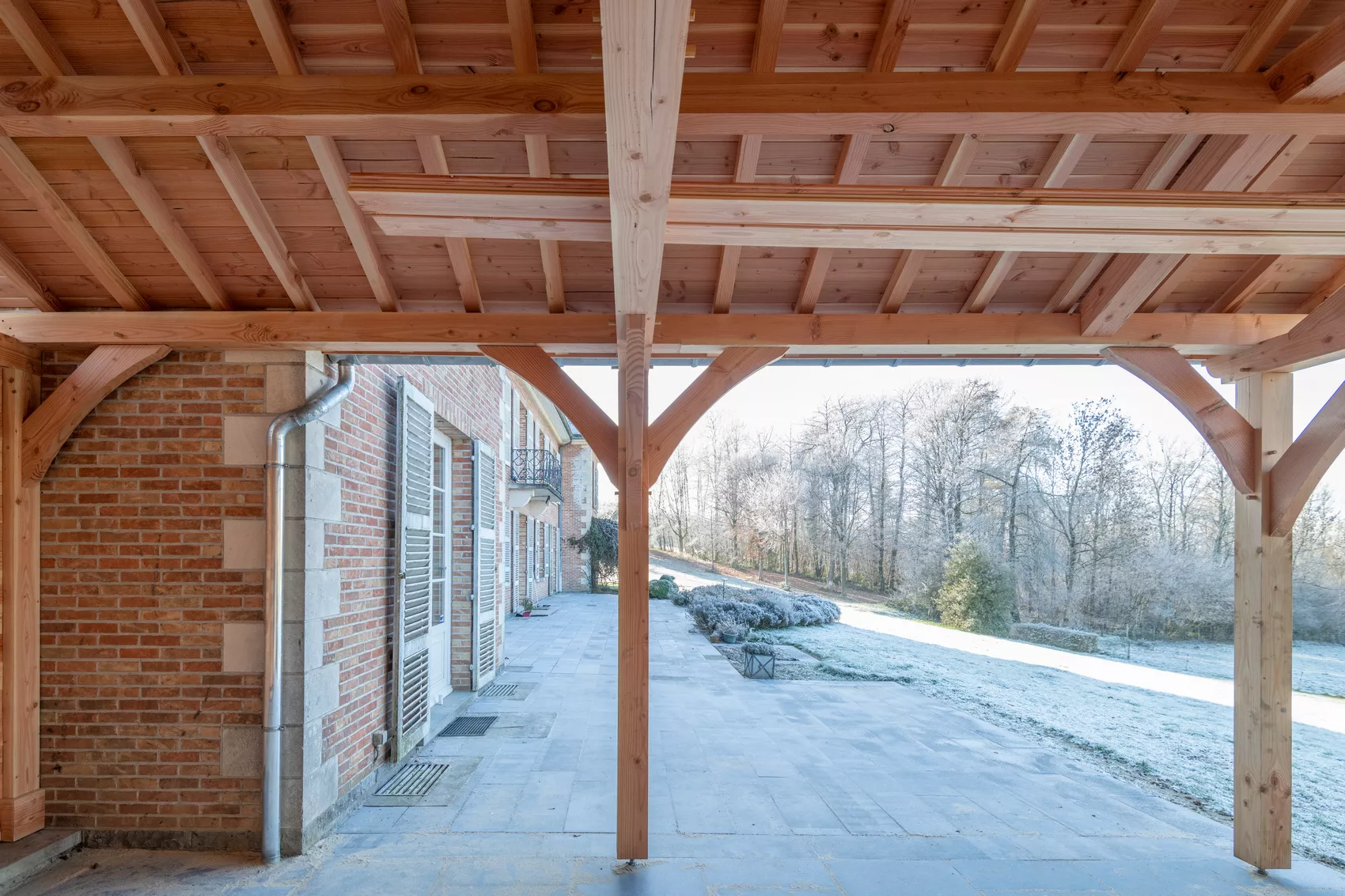 Terrasse couverte bois