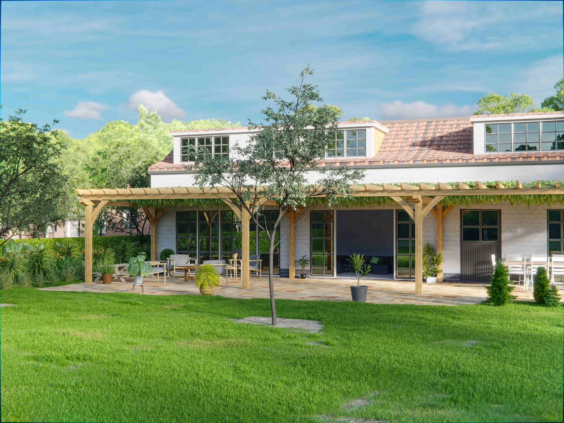 Couverture de terrasse plan 3D