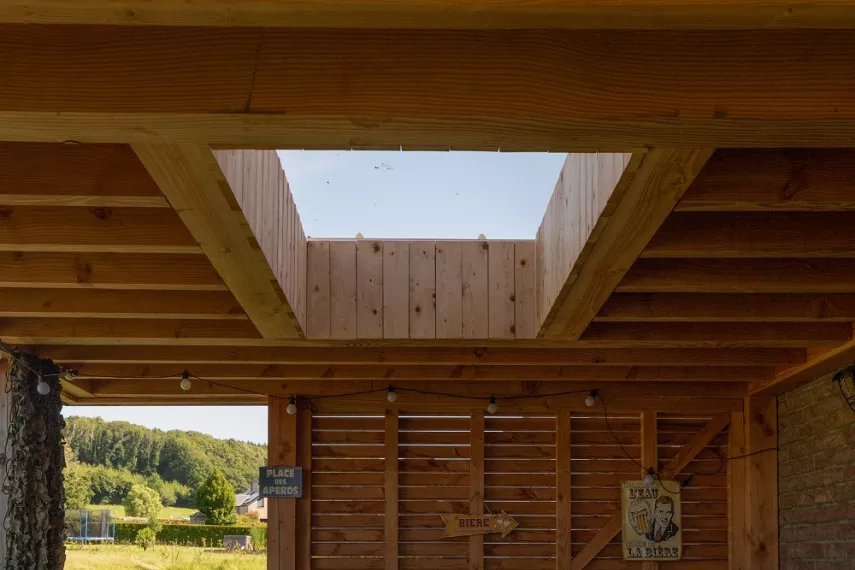 Couverture de terrasse en bois 
