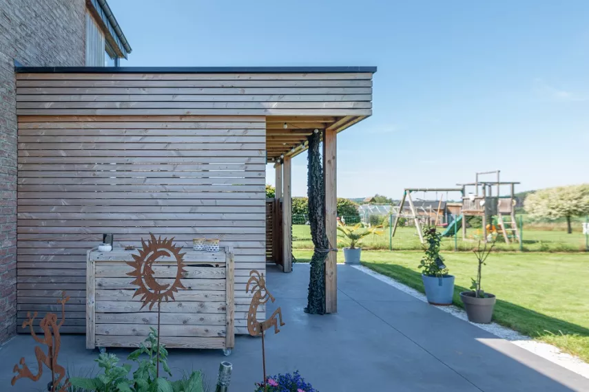 Couverture de terrasse en bois 