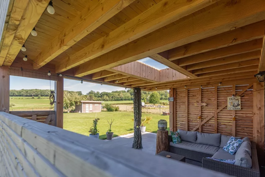 Couverture de terrasse en bois 