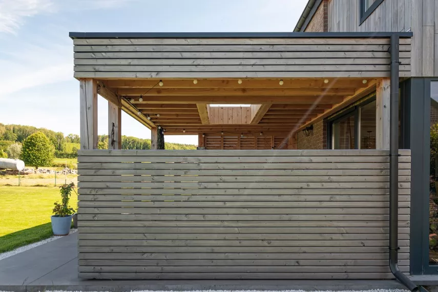 Couverture de terrasse en bois 