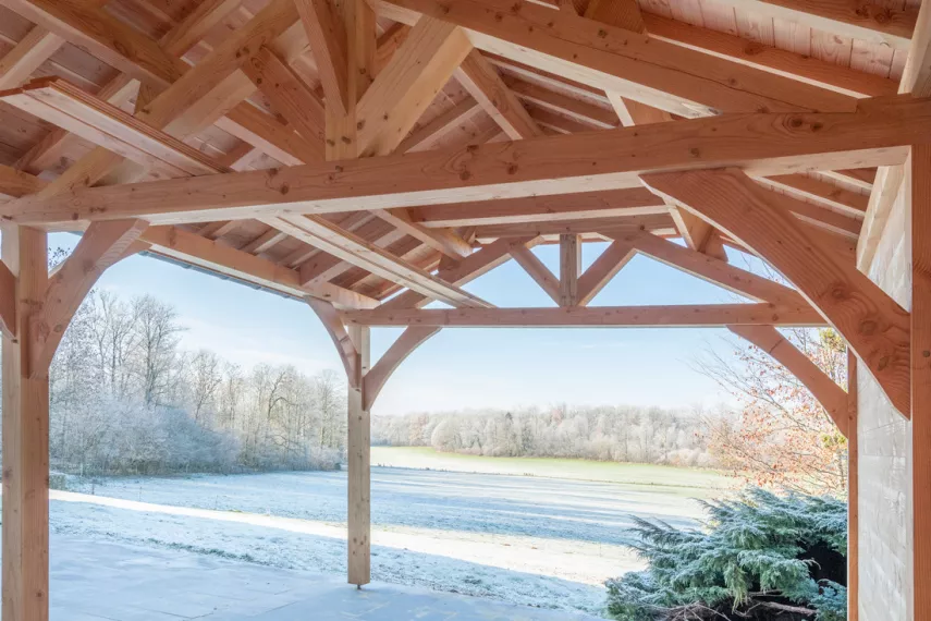 Couverture de terrasse en bois 