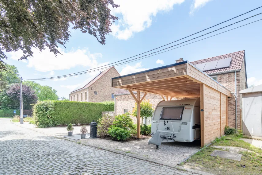 Carport caravane bois