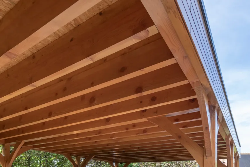 Toiture carport en bois