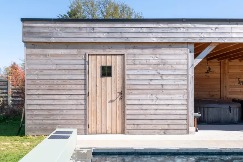 Poolhouse et terrasse couverte à Jodoigne