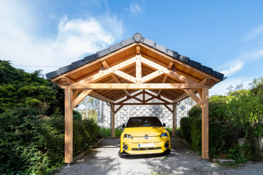 Carport en bois - 2 versants à Gembloux