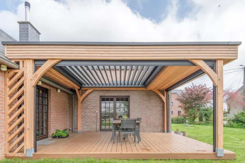 Couverture de terrasse bioclimatique à Villers-le-Gambon